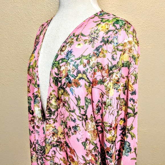 GIANNI BINI pink floral kimono - Picture 4 of 9